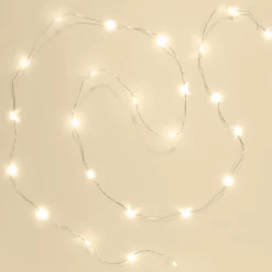 Kjell Lyslenker|Julelys|Lyslenke Micro 40 LED 1,95 m, batteridrevet (sølv)