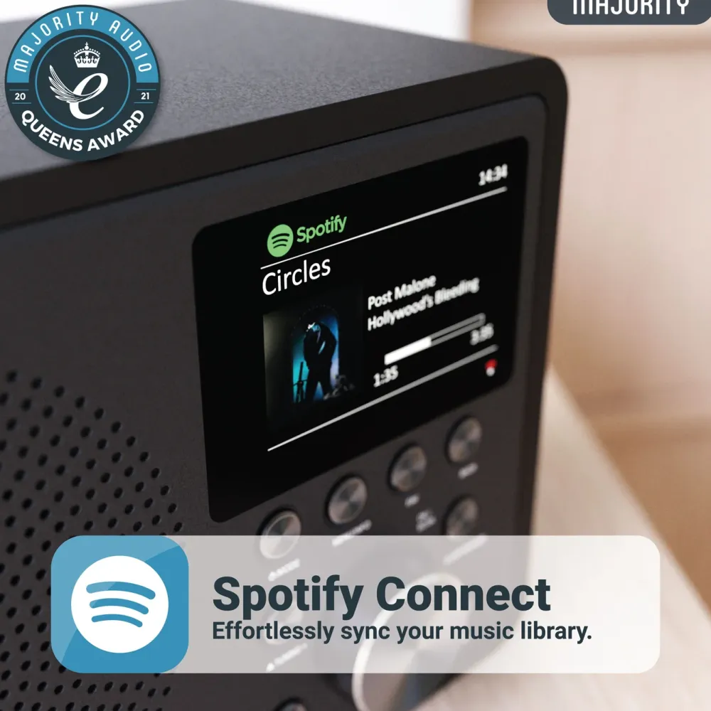 Majority Musikkspiller Og Radio|Touro Internet Radio med Wi-Fi og AM/FM