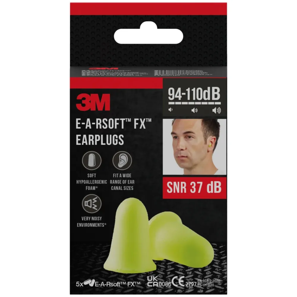 3M Kropp Og Helse|E-A-Rsoft FX ørepropper 5-pakk Gul