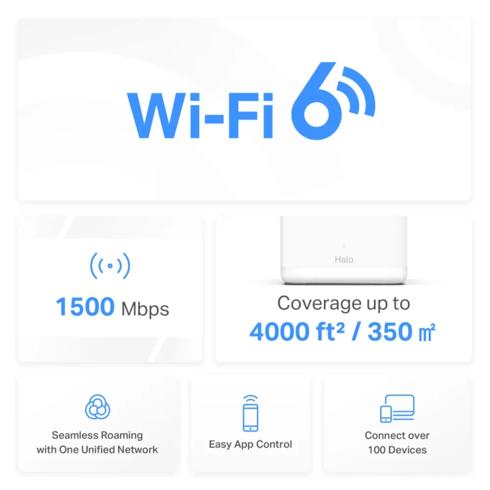 Mercusys Mesh|Halo H60X Mesh Wifi 6-system 2-pk.