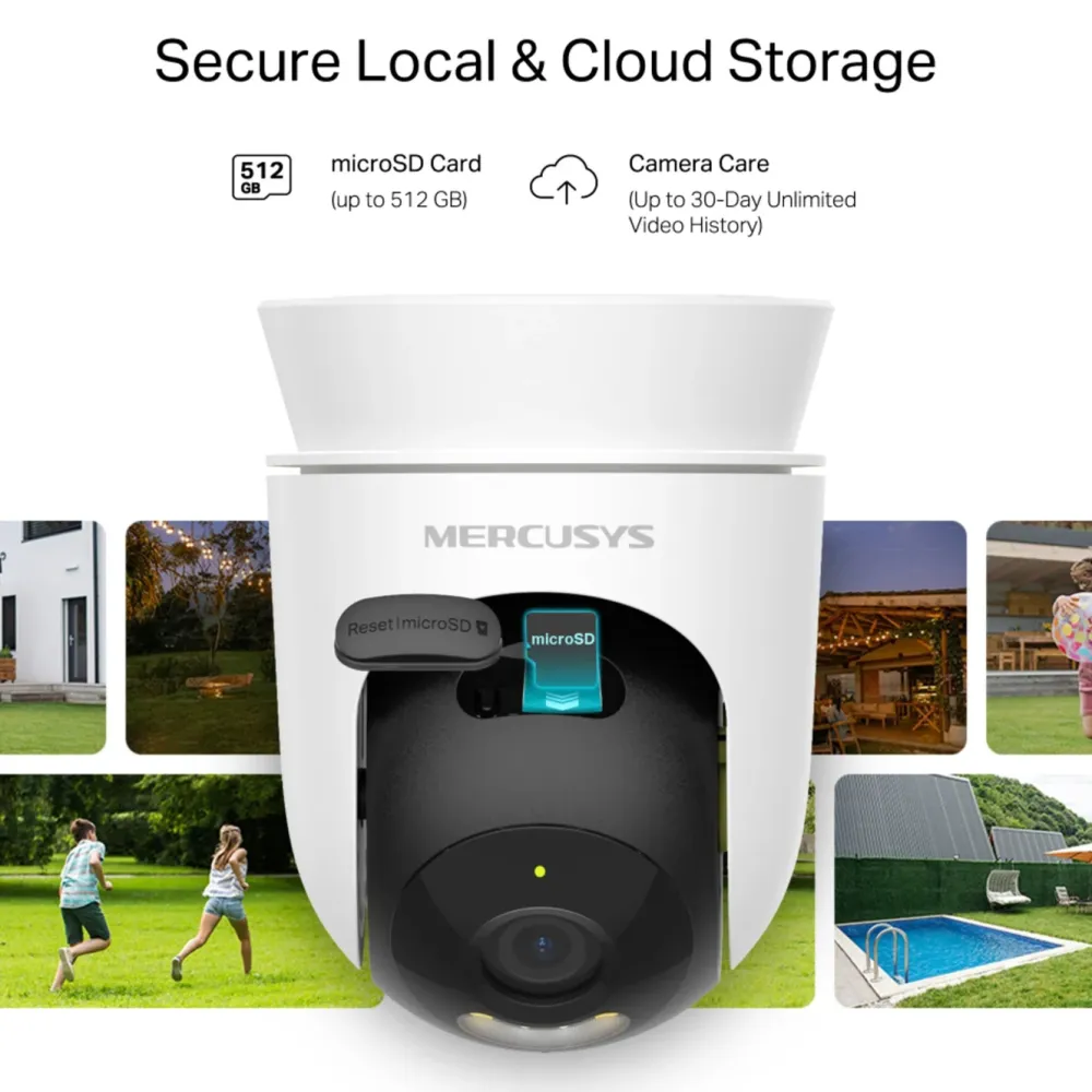 Mercusys Kameraovervåking|MC510 – Outdoor Pan/Tilt Security wifi overvåkingskamera