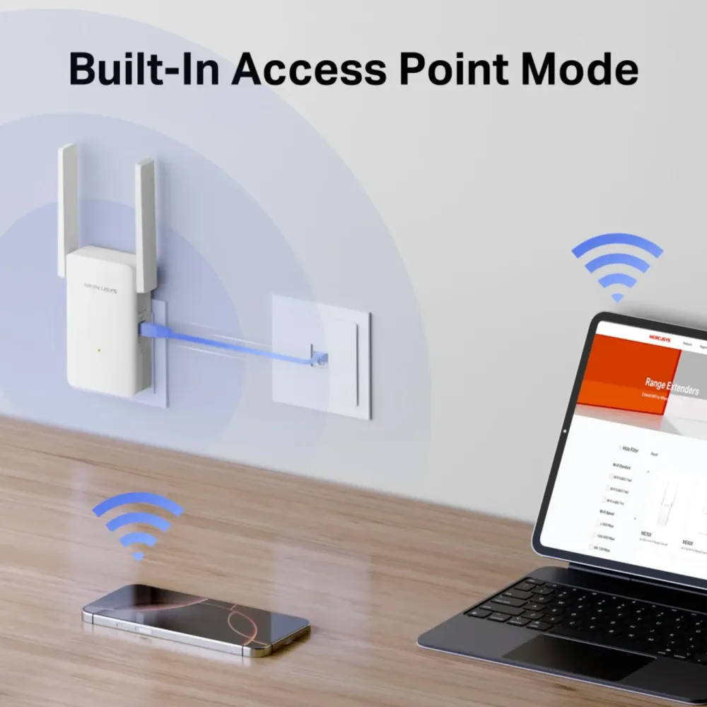 Mercusys Wifi-Forsterker|ME80X Wi-Fi 6 Repeater AX3000