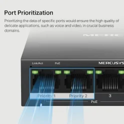 Mercusys Kablet Nettverk|MS105GP 5-porters gigabitswitch med POE+