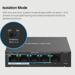 Mercusys Kablet Nettverk|MS105GP 5-porters gigabitswitch med POE+