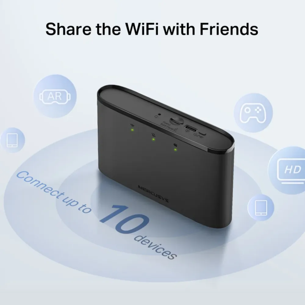Mercusys Mobilt Bredbånd Og Rutere|Nettverkskabler|MT110 4G LTE-ruter