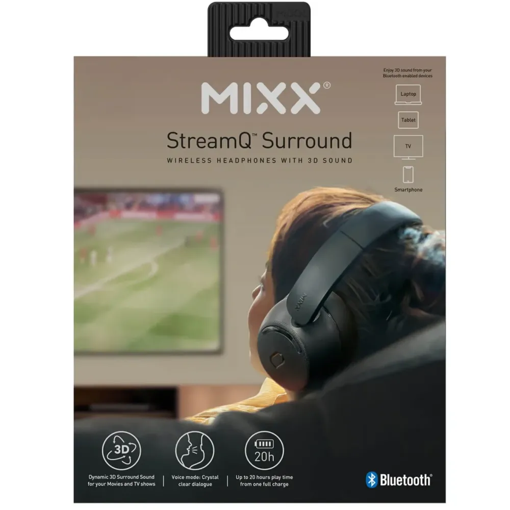MIXX Hodetelefoner Og Hodesett|StreamQ Surround TV Trådløse hodetelefoner