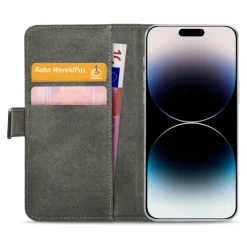 Mobilize Iphone-Tilbehør|Classic Gelly Wallet Book Case – Mobildeksel for iPhone 14 Pro Max Svart
