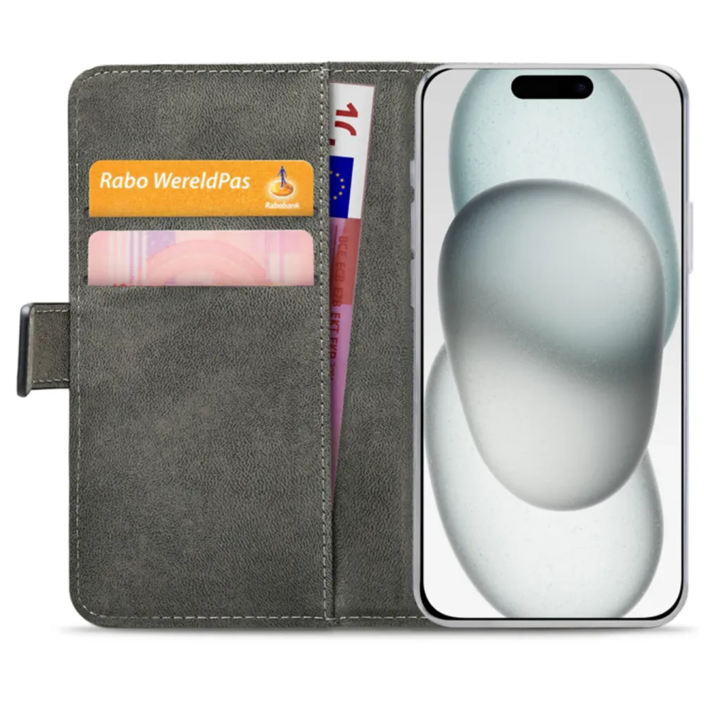 Mobilize Iphone-Tilbehør|Classic Gelly Wallet Book Case – Mobildeksel for iPhone 15 Plus Svart