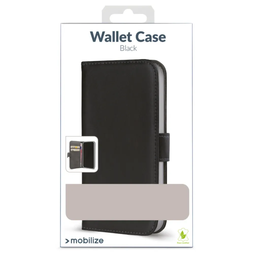 Mobilize Iphone-Tilbehør|Classic Gelly Wallet Book Case – Mobildeksel for iPhone 16 Plus Svart
