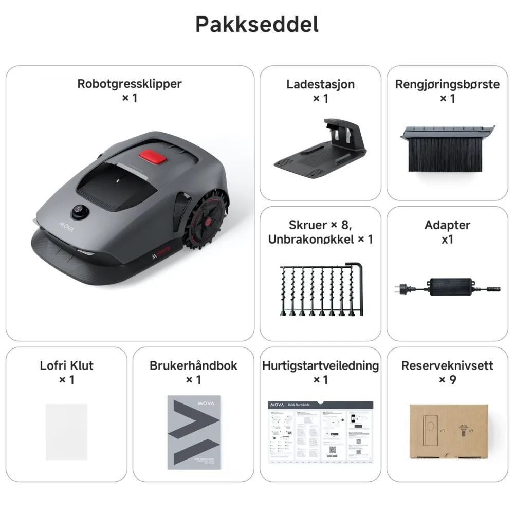MOVA Hage|Gressklippere|1000 Robotgressklipper