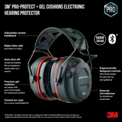 3M Kropp Og Helse|Pro-Protect hørselsvern med Bluetooth Svart