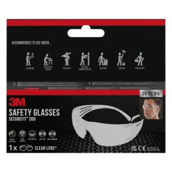 3M Verktøy|Vernebriller SecureFit 200 Transparent