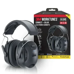 3M WorkTunes Kropp Og Helse|Connect & Solar hørselvern Bluetooth Svart