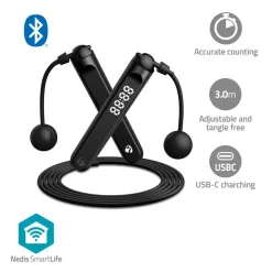 Nedis Kropp Og Helse|2-i-1 Fitness Smart Hoppetau med Bluetooth