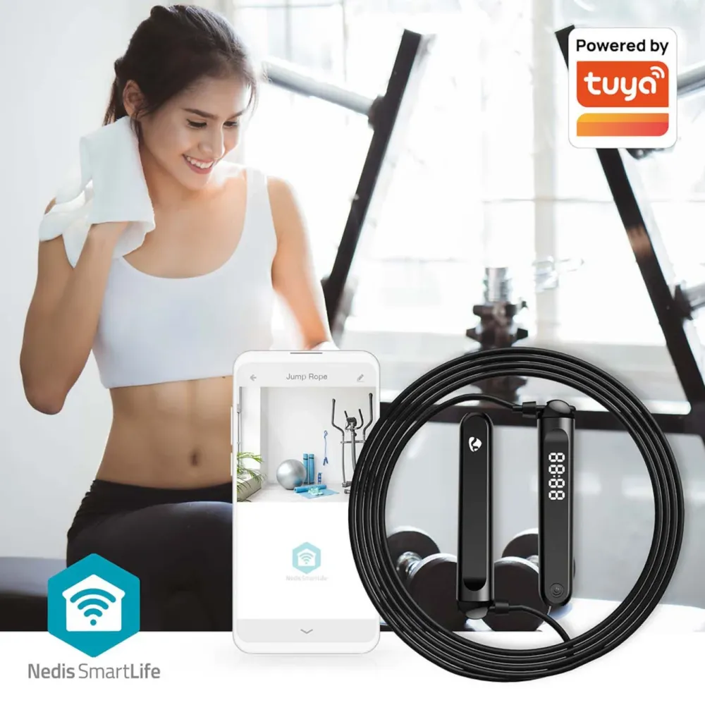 Nedis Kropp Og Helse|2-i-1 Fitness Smart Hoppetau med Bluetooth