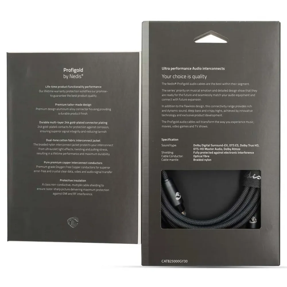 Nedis Lyd- & Videokabler|Optisk lydkabel Toslink 3 m