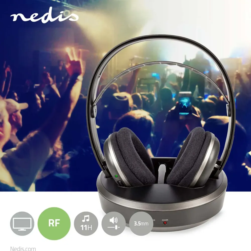 Nedis Hodetelefoner Og Hodesett|RF Trådløse hodetelefoner