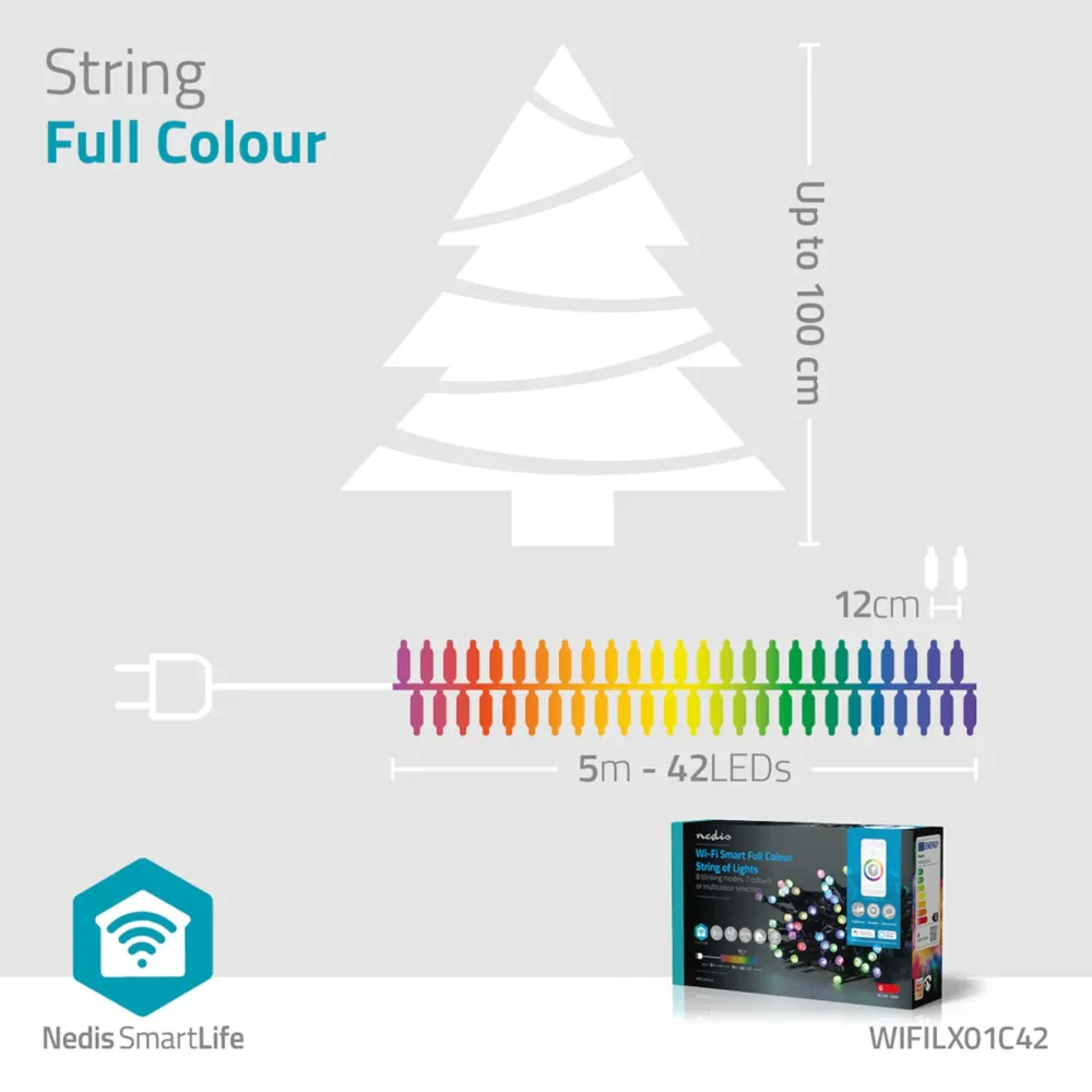 Nedis Smart Belysning|Utendørs Belysning|SmartLife Lyslenke RGB 5 m