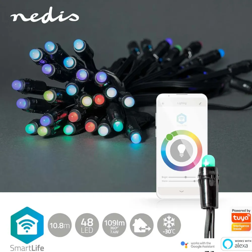 Nedis Smart Belysning|Utendørs Belysning|SmartLife Lyslenke RGB+ 10,8 m