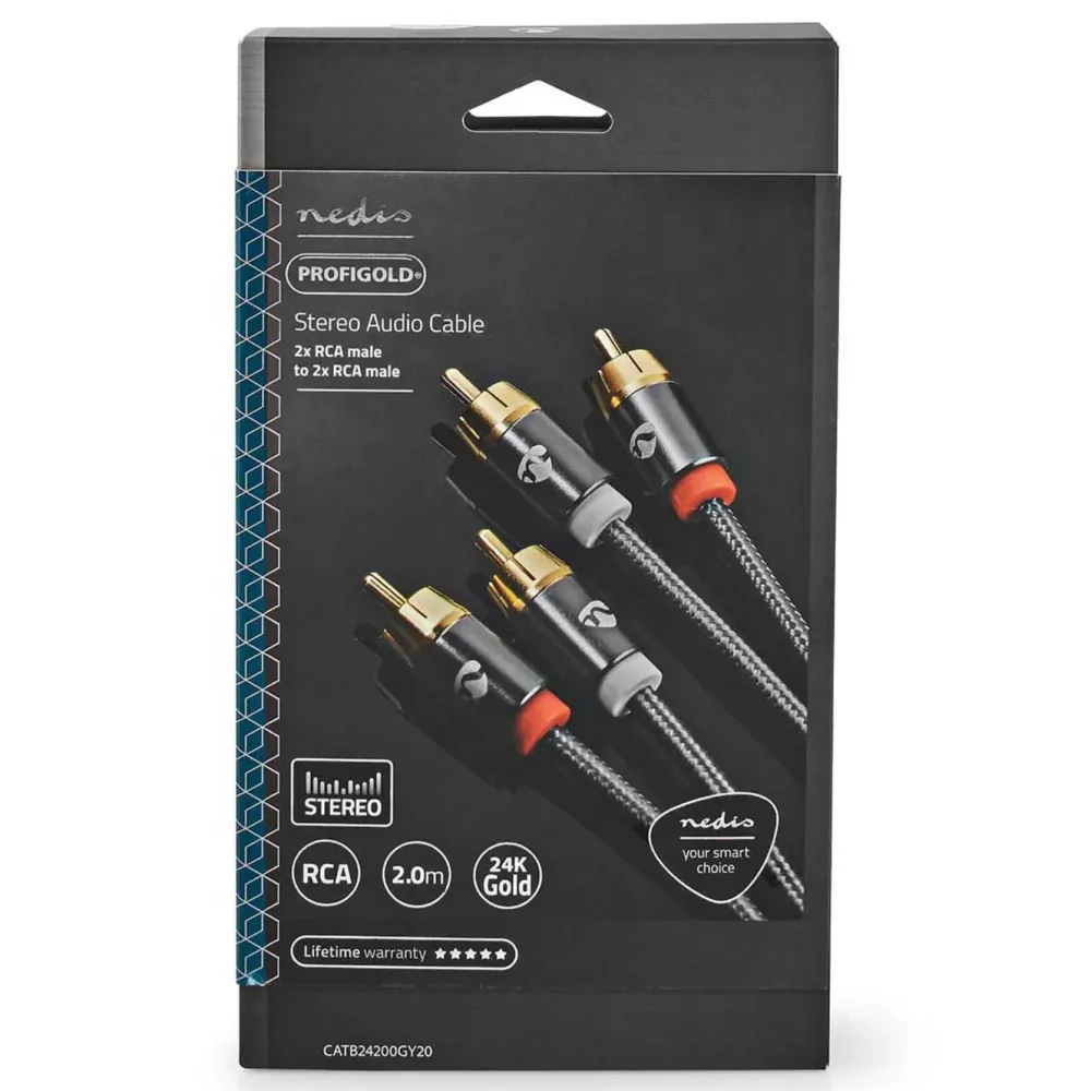 Nedis Lyd- & Videokabler|Stereolydkabel med doble RCA-kontakter 2 m
