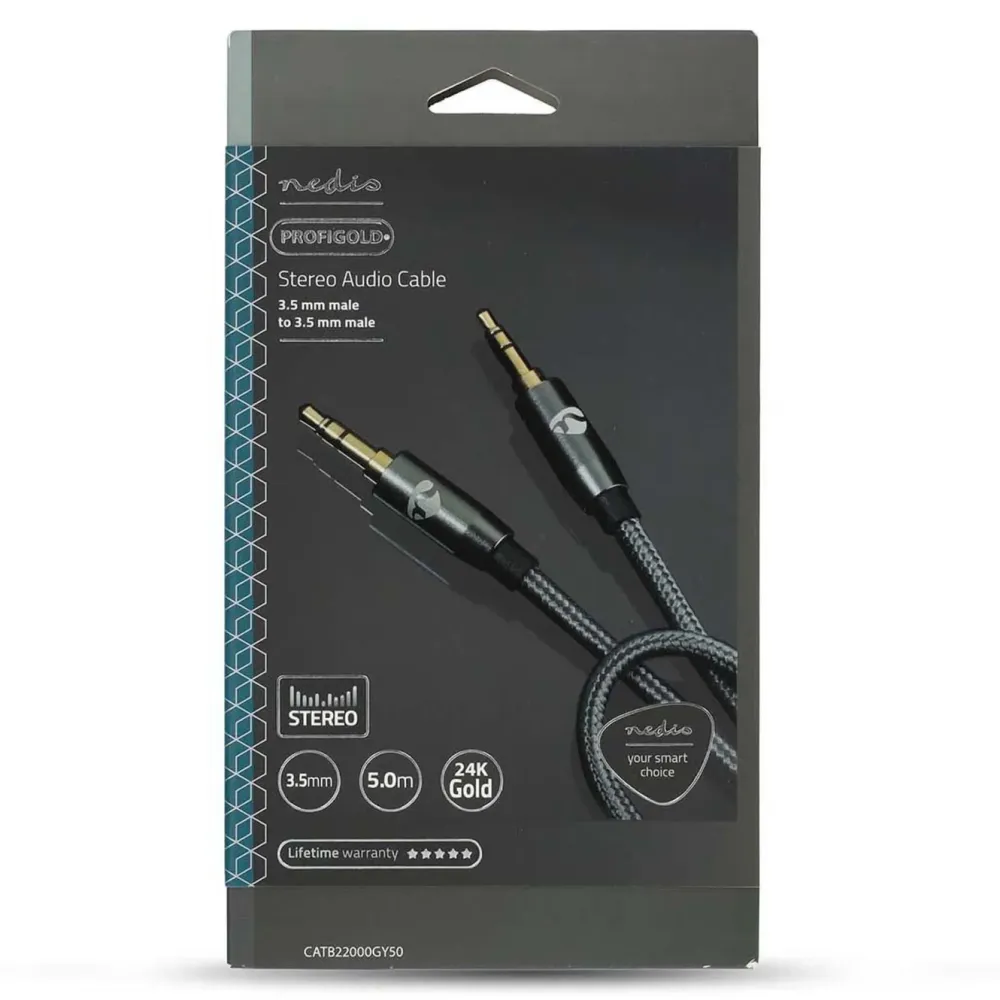 Nedis Lyd- & Videokabler|Stereolydkabel 3,5 mm hann til hann 5 m