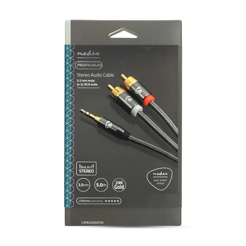 Nedis Lyd- & Videokabler|Stereolydkabel 3,5 mm til 2x RCA 5 m