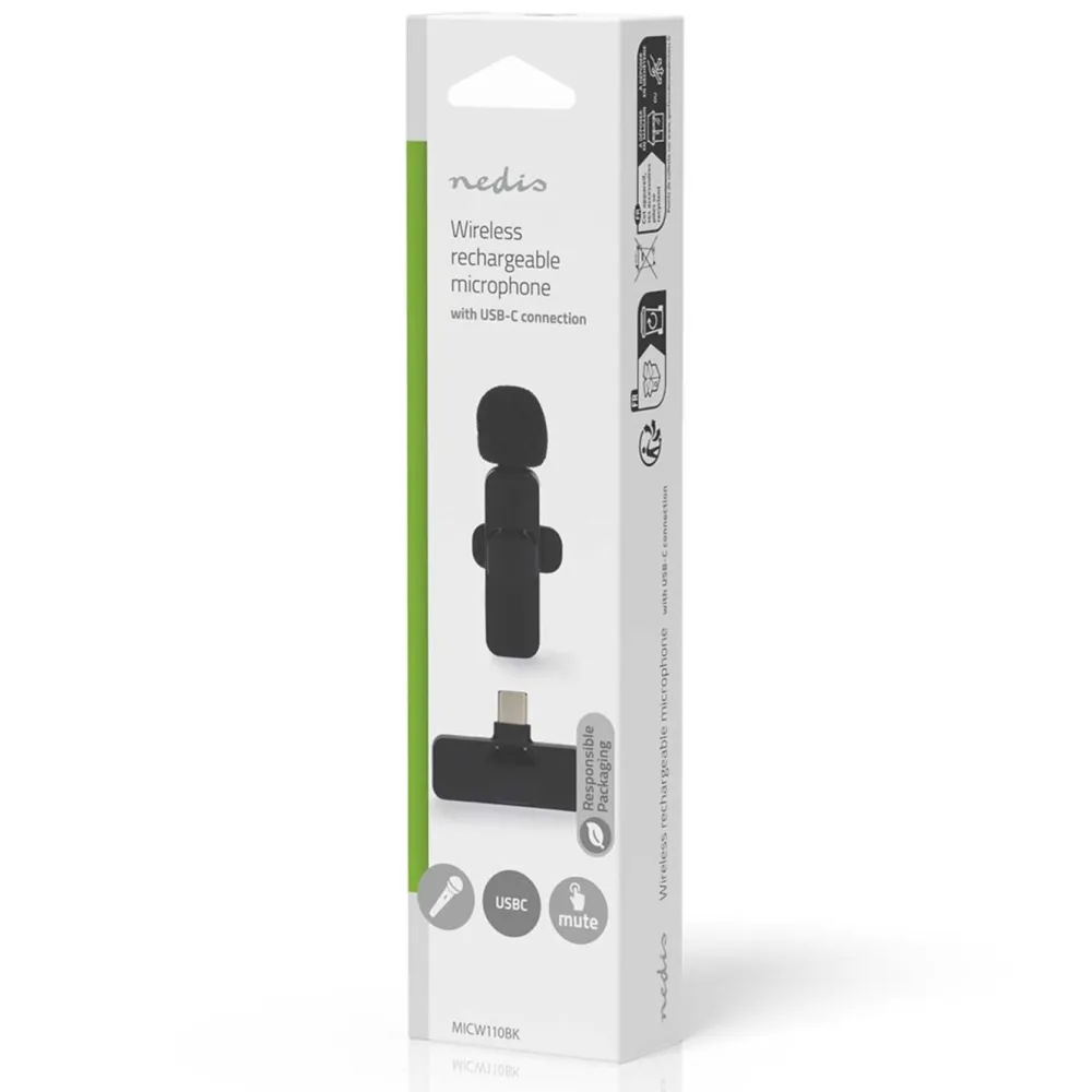 Nedis Mikrofoner|Trådløs myggmikrofon for USB-C-port