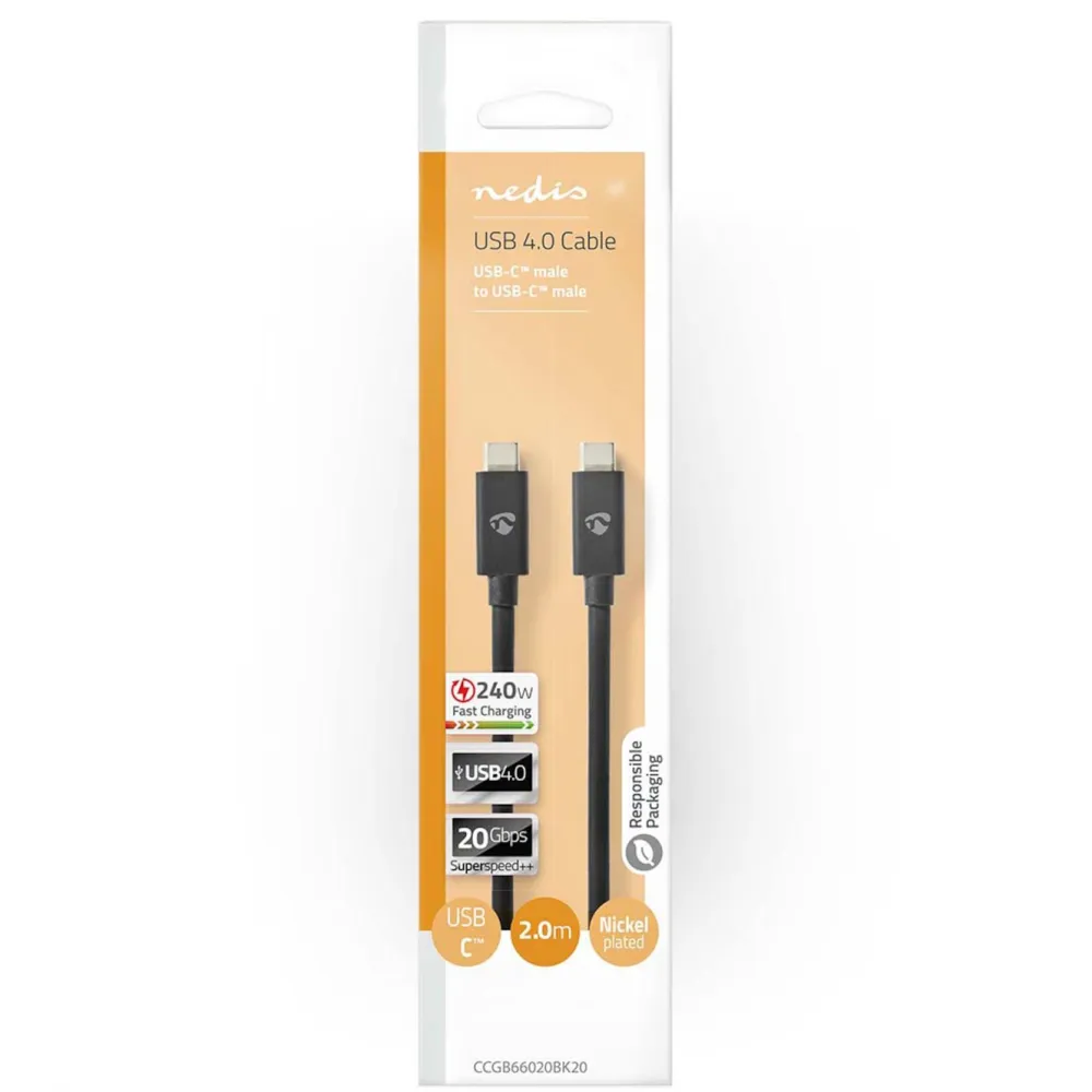 Nedis Kabler Og Adaptere|Mac-Tilbehør|USB-C 4.0 Gen 3x2-kabel 2 m
