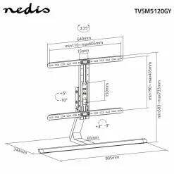 Nedis Tv Og Tilbehør|Vippe- og roterbart bordstativ for tv 37-75