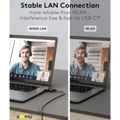 Kjell Nettverkskort For Kablet Nettverk17|Nettverkskabler|Nettverkskabel med USB-tilkobling USB-C 2 m