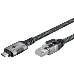 Kjell Nettverkskort For Kablet Nettverk17|Kabler For Nettverk|Nettverkskabel med USB-tilkobling USB-C 1 m