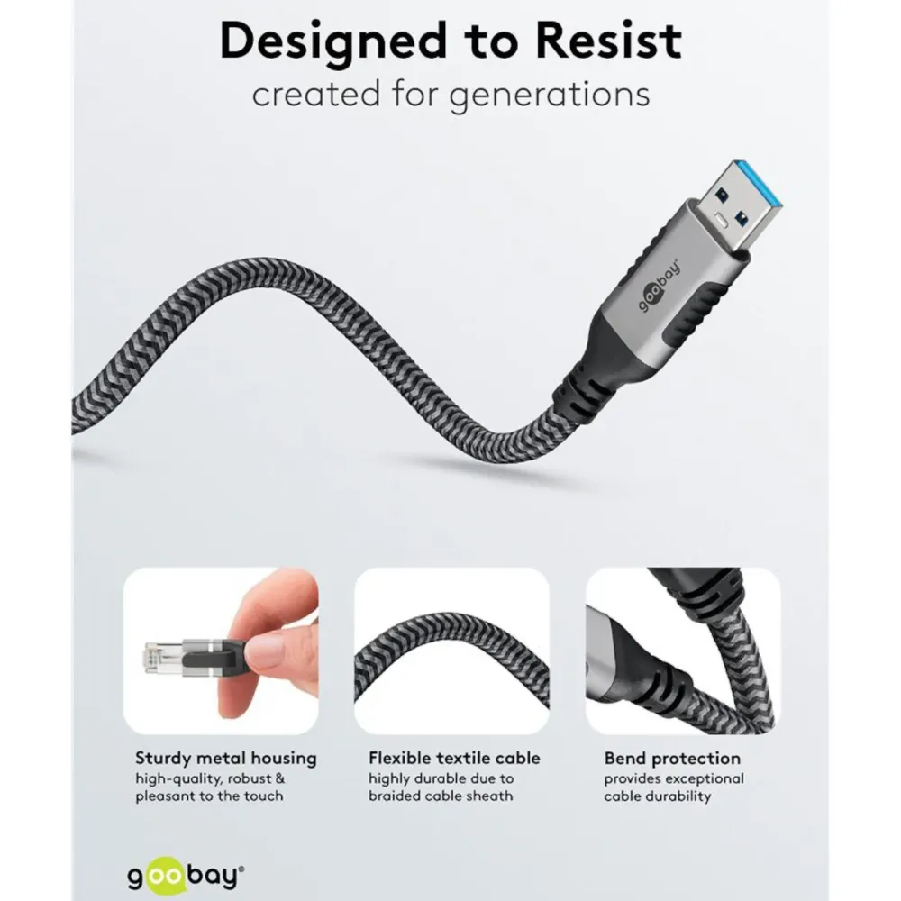 Kjell Nettverkskabler|Usb-A & B-Kabler|Nettverkskabel med USB-tilkobling USB-A 1 m