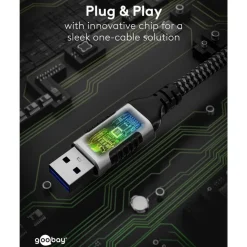 Kjell Nettverkskabler|Usb-A & B-Kabler|Nettverkskabel med USB-tilkobling USB-A 1 m