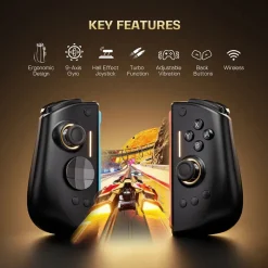 NYXI Skjermbeskytter Og Deksel|Gamingskjermer|Hyperion 3 trådløs JoyPad for Nintendo Switch 2 Svart