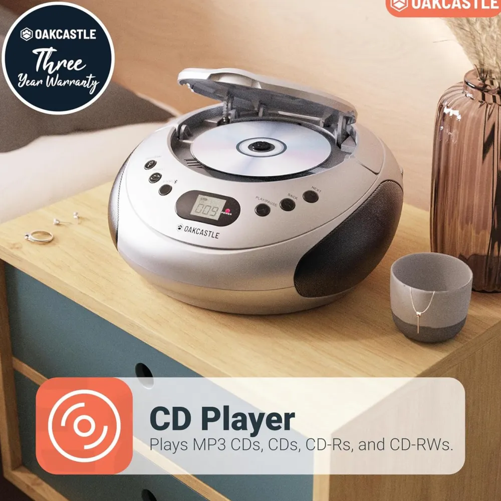 Kjell Musikkspiller Og Radio|Oakcastle CD250 Bærbar CD-spiller