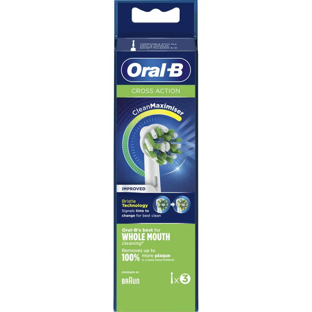 Oral-B Kropp Og Helse|CrossAction Tannbørstehode 3-pk.