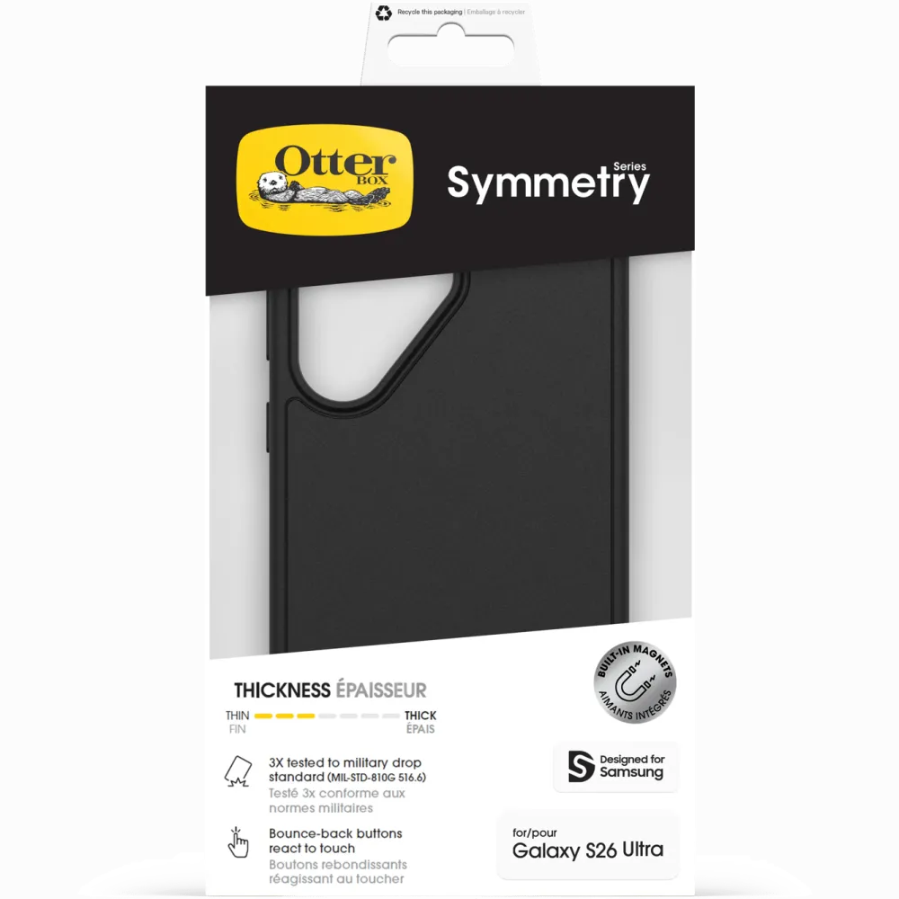 Otterbox Mobildeksler & Etui|Deksel Symmetry Series med Magnets til Galaxy S26 Ultra Svart