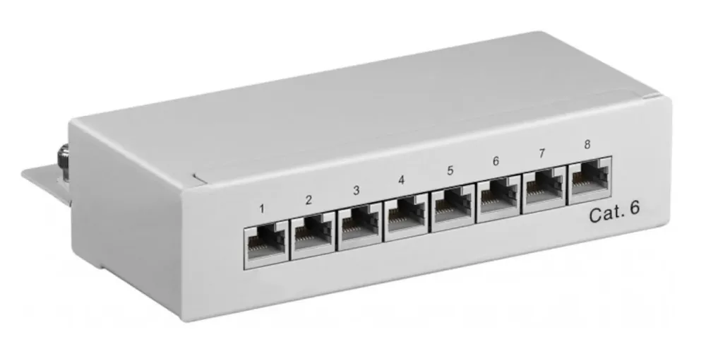 Kjell Tilbehør Og Installasjon|Kabler For Nettverk|Patchpanel 8 porter Cat. 6