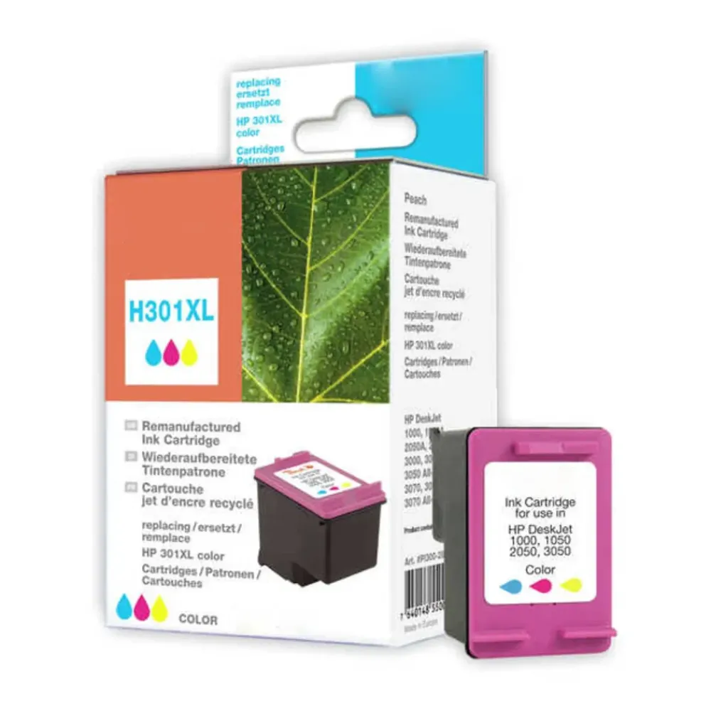 Peach Skrivere Og Tilbehør|Blekkpatron tilsvarer HP 301XL - flere farger
