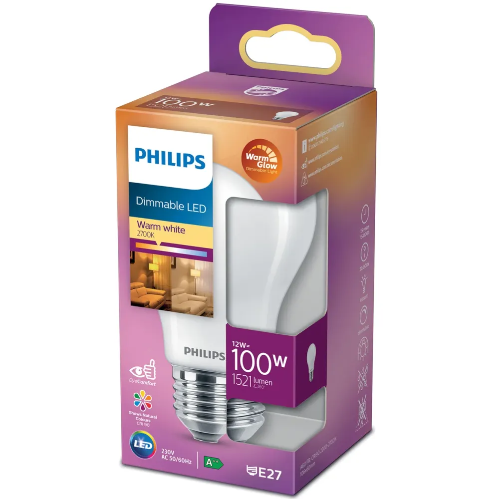 Philips Lyslenker|Taklamper|Dimbar LED-pære E27 1521 lm