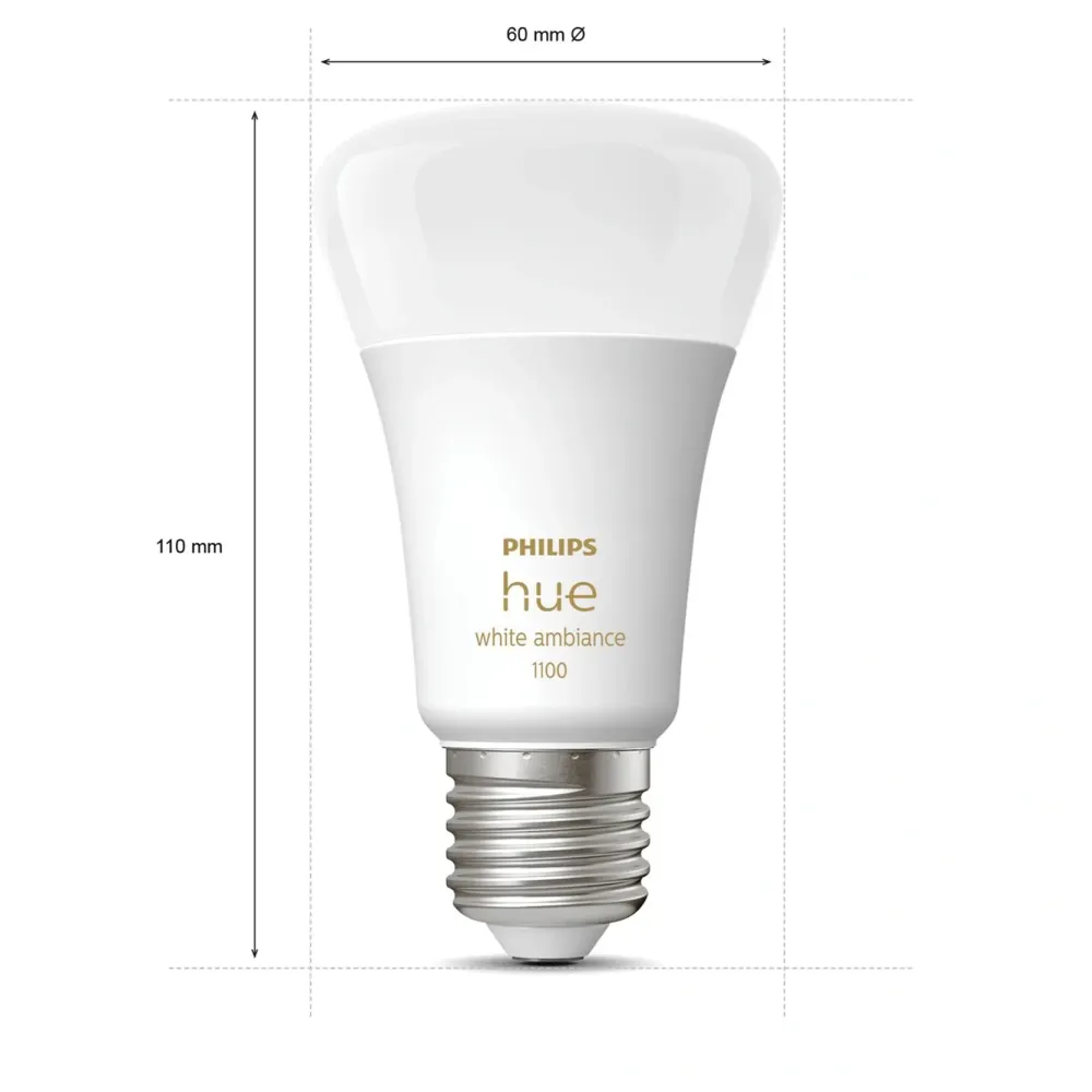 Philips Hue Smart Belysning|Smart Belysning|Ambiance Smart LED-pære E27 1100 lm