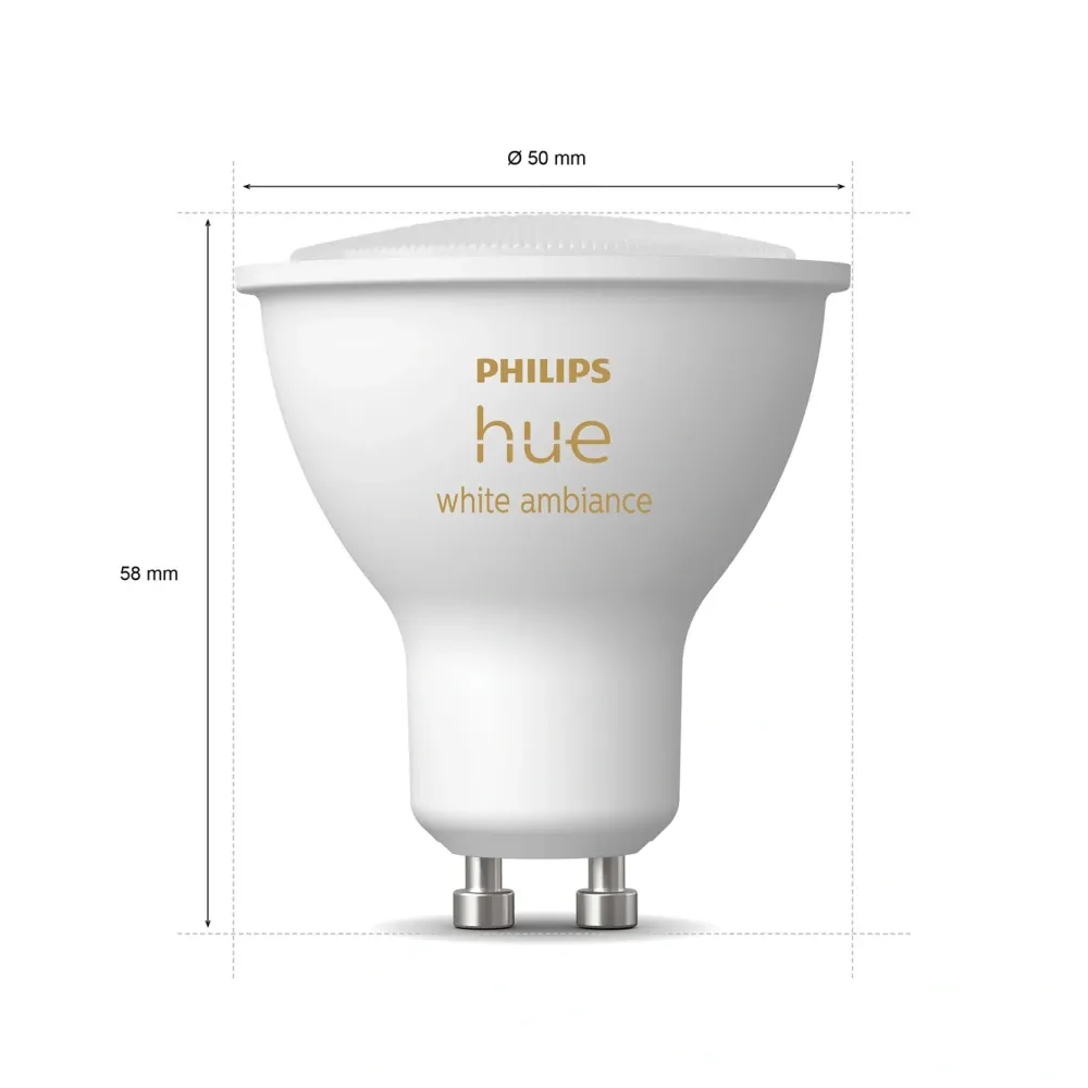 Philips Hue Smart Belysning|Smart Belysning|Ambiance Smart LED-pære GU10 350 lm 1-pk.