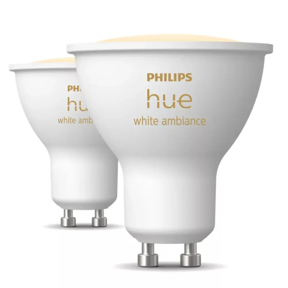 Philips Hue Smart Belysning|Smart Belysning|Ambience Smart LED-lampe GU10 400 lm 2-pk