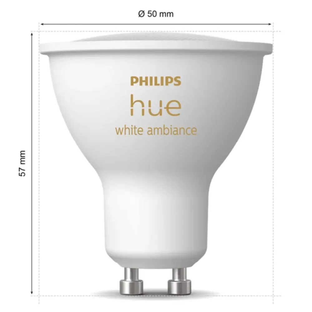 Philips Hue Smart Belysning|Smart Belysning|Ambience Smart LED-lampe GU10 400 lm 2-pk