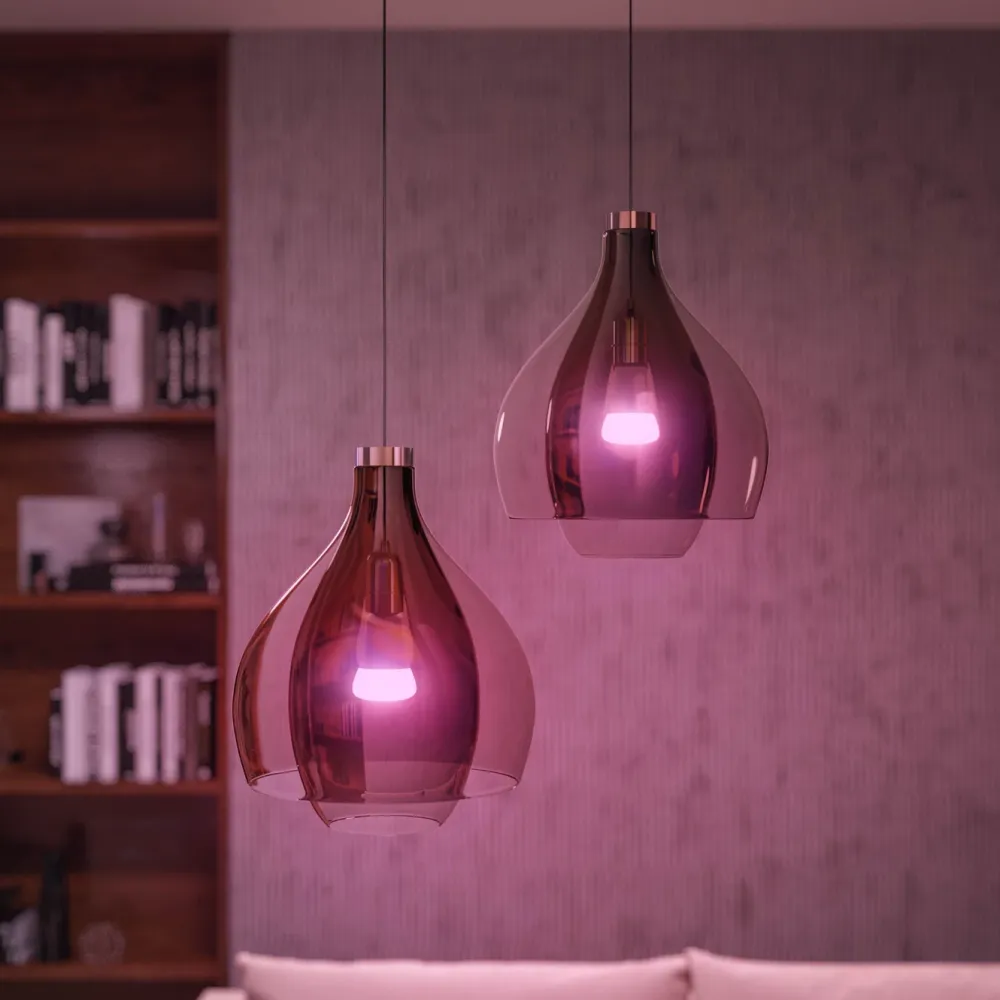 Philips Hue Smart Belysning|Lyslenker|Color Ambiance Smart LED-pære E27 1100 lm