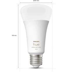 Philips Hue Smart Belysning|Lyslenker|Color Ambiance Smart LED-pære E27 1600 lm