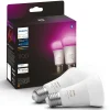 Philips Hue Smart Belysning|Smart Belysning|Color Ambiance Smart LED-pære E27 1100 lm 2-pk.