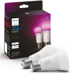 Philips Hue Smart Belysning|Smart Belysning|Color Ambiance Smart LED-pære E27 1100 lm 2-pk.