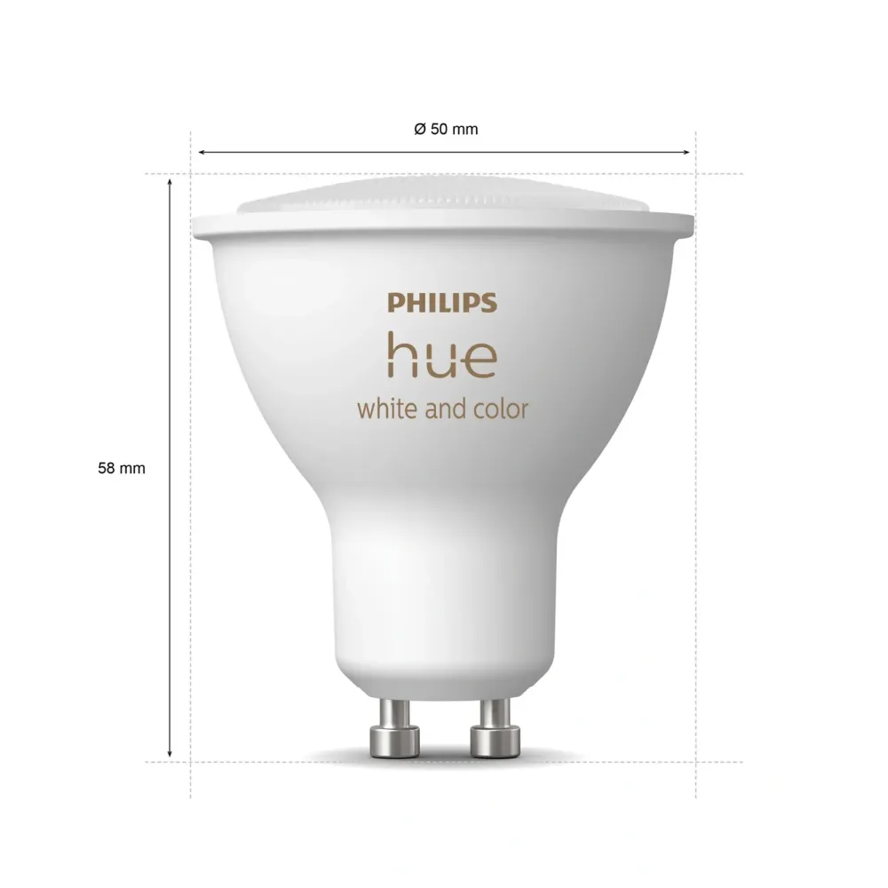 Philips Hue Smart Belysning|Smart Belysning|Color Ambiance Smart LED-pære GU10 350 lm 2-pk.