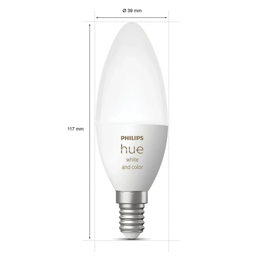 Philips Hue Smart Belysning|Smart Belysning|Color Ambiance Smart LED-pære E14 470 lm 2-pk.